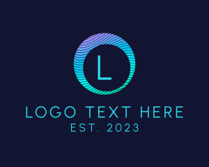 Line - Gradient Wave Lines Software logo design