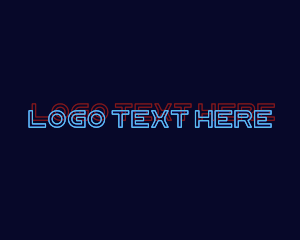 Hacker - Neon Retro Wordmark logo design