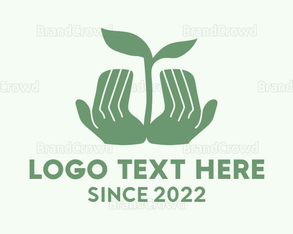 Seedling Hand Gardening Logo