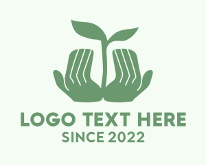 Farming - Seedling Hand Gardening logo design