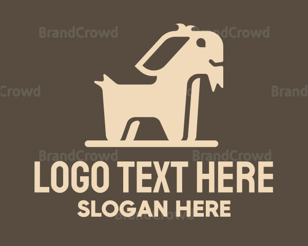 Brown Simple Goat Logo