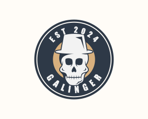 Skull - Hipster Hat Skull logo design