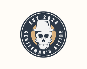 Hipster Hat Skull logo design