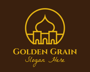 Golden Mosque Badge logo design