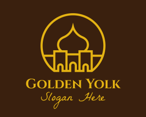 Golden Mosque Badge logo design