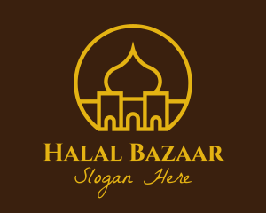 Golden Mosque Badge logo design