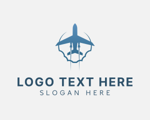 Private Jet - Flying Aviation Airplane logo design