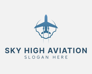 Flying Aviation Airplane logo design