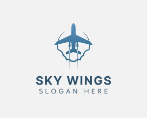 Flying Aviation Airplane logo design