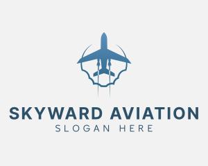 Flying Aviation Airplane logo design