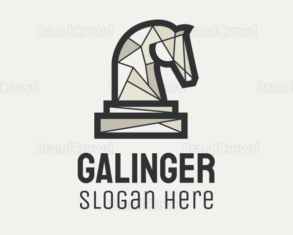 Geometric Horse Chess Piece Logo