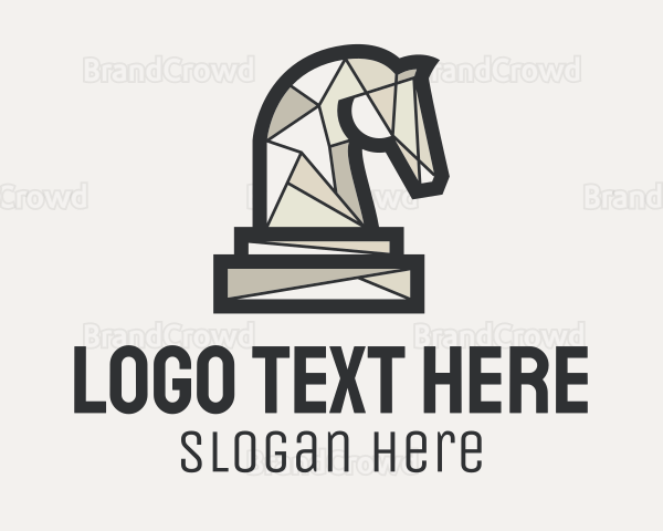 Geometric Horse Chess Piece Logo