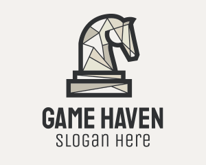 Geometric Horse Chess Piece Logo