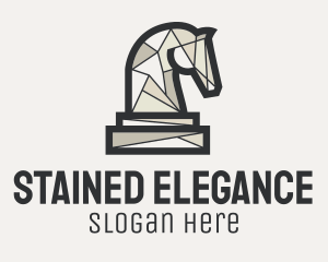 Geometric Horse Chess Piece logo design