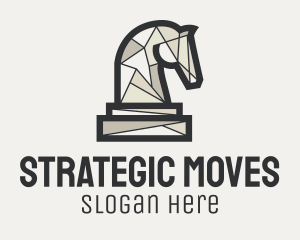 Tactic - Geometric Horse Chess Piece logo design