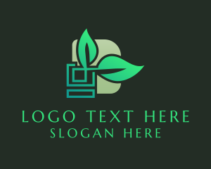 Eco - Simple Square Plant Box logo design