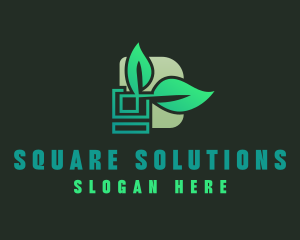 Simple Square Plant Box logo design