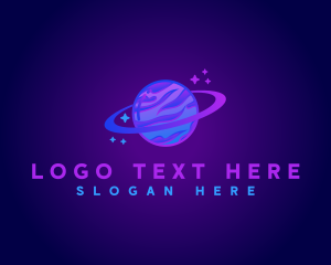 Cosmic - Neon Astronomy Planet logo design