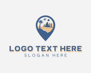 Tourist - Travel Location Pin Getaway logo design