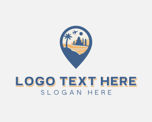 Hostel - Travel Location Pin Getaway logo design