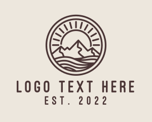 Trekking - Alpine Mountain Valley logo design