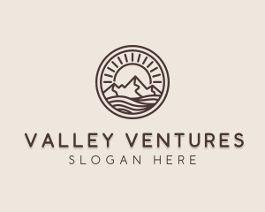 Valley - Alpine Mountain Valley logo design