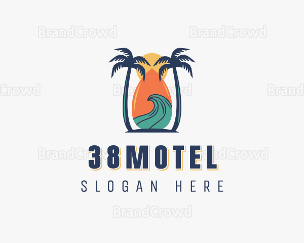 Skimboarding Watersports Beach Logo