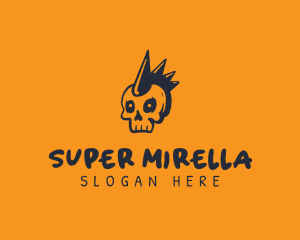 Influencer - Punk Skull Mohawk logo design