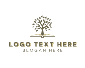 Leaning Center - Book Tree Library logo design