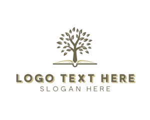 Tutoring - Book Tree Library logo design