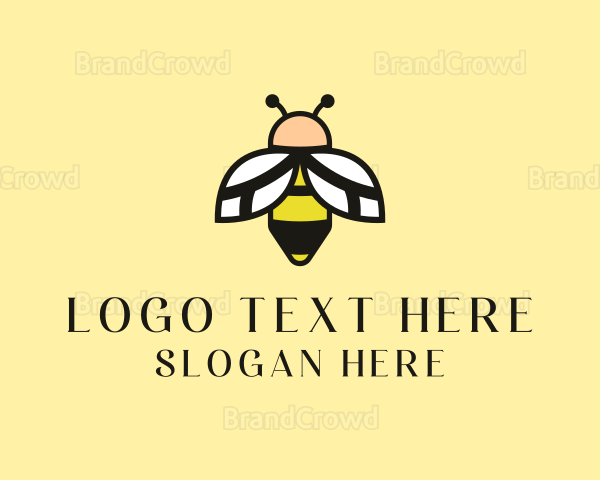 Flying Bee Insect Logo