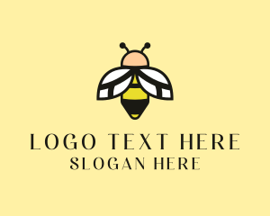 Beekeeper - Flying Bee Insect logo design
