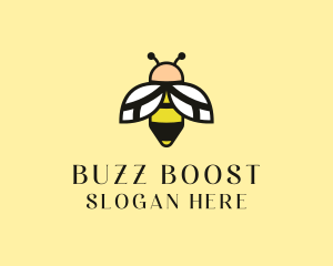 Flying Bee Insect  logo design