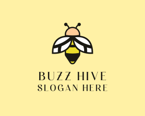 Flying Bee Insect  logo design