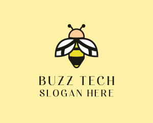 Flying Bee Insect  logo design