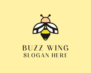 Flying Bee Insect  logo design