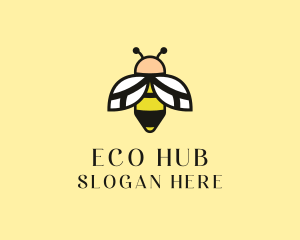 Ecosystem - Flying Bee Insect logo design
