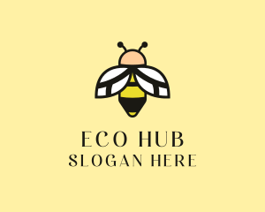 Flying Bee Insect  logo design