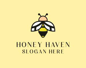 Beekeeping - Flying Bee Insect logo design