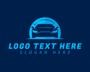 Sports Car - Blue Car Cleaning logo design