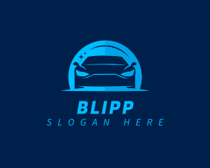 Blue Car Cleaning Logo