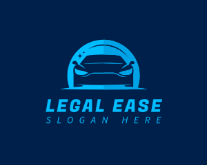 Driving School - Blue Car Cleaning logo design