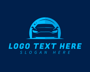 Blue Car Cleaning Logo