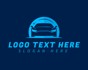 Blue Car Cleaning Logo