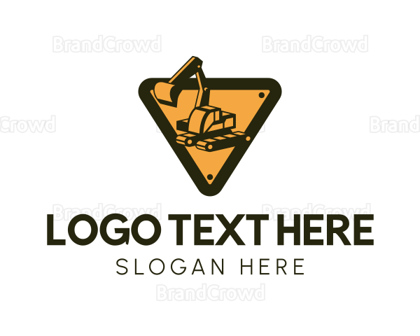 Construction Excavator Emblem Logo