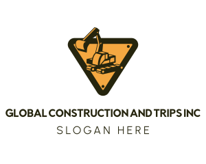 Construction Excavator Emblem logo design
