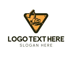 Construction Excavator Emblem logo design