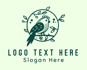 Ornithology - Perched Bird Garden logo design