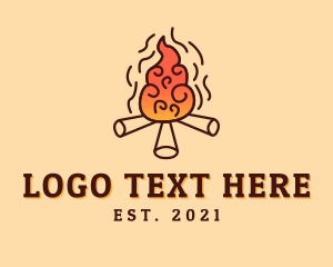 Wood - Wood Camp Fire logo design