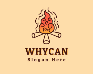 Wood Camp Fire Logo